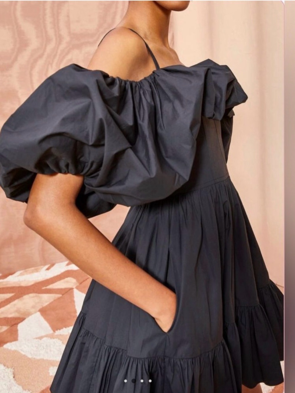 Ulla Johnson Lila Ruffled Mini Dress Noir Black - Picture 9 of 9